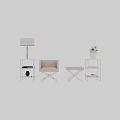 Elegant Modern Velvet Two Seater Sofa With Side Table And Decor Elements