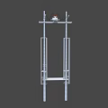 Metal Road Infrastructure Frame Structure with Top Equipment and Support Poles 3d model