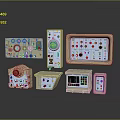 Various Industrial Control Panels With Knobs Buttons Meters And Indicator Lights