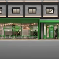 Tropical Modern Restaurant Interior Featuring Green Chairs Tables Moon Lights Thatched Umbrellas Indoor Plants