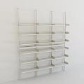 Sleek Minimalist Book Shelf Design With Multiple Open Shelves And White Metal Frame