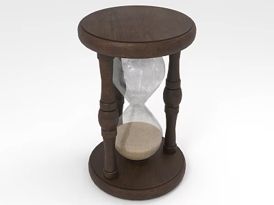 Classic Wooden Hourglass Home Decor Accessory With Sand And Stand 3d model