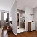 Hotel Room Interior With Modern Sofa Coffee Table Wooden Flooring And Windows