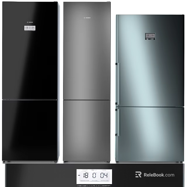 Modern Kitchen Double Door Refrigerators In Three Different Colors For Home Use 3d model