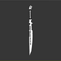 Modern Decorative Knife With Black Handle And Silver Blade Holes