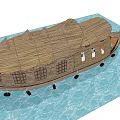 Traditional Wooden Boat Design With Decorative Bow And Seating On Water