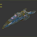 Futuristic Blue Aircraft With Intricate Patterns And Sleek Sci Fi Design