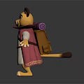 Cute 3D Lion Cub Game Movie Character With Green Eyes White Robe And Red Cape