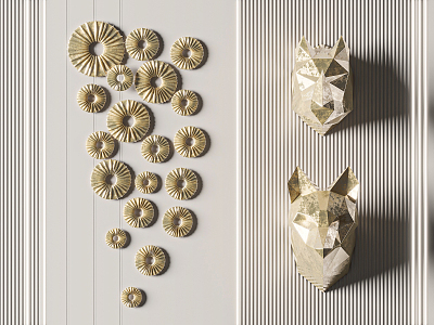 Modern wall decoration sculpture ornaments 3d model