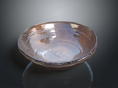 Elegant Shiny Copper Handcrafted Round Bowl With Smooth Surface And Reflective Interior 3d model