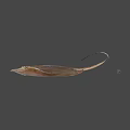 Brown Flat Body Stingray Game Movie Character With Long Tail And Gray Background
