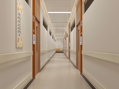 Modern aisle Clinic Corridor Hospital Corridor 3d model