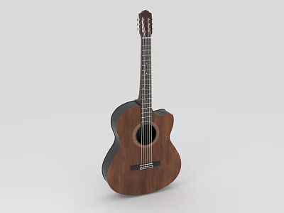 Acoustic Guitar With Wooden Body And Classic Design For Music Enthusiasts 3d model