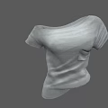 Gray Off Shoulder Short Sleeve T Shirt With Pocket