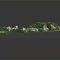 Ancient Stone Circle Structure Model With Green Grass And Surrounding Vegetation