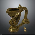 Classical Golden Carved Furniture Accent With Intricate Floral Motifs And Decorative Design