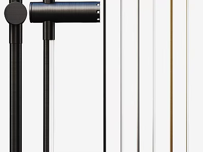 Modern Metal Wall Lamps with Sleek Design in Black Gold and Silver Tones 3d model