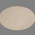 Light Beige Round Area Rug with Woven Pattern for Living Room Decor