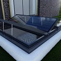 Skylight hanging on the lighting well of the villa 3d model