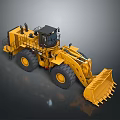 Yellow Heavy Duty Front Loader With Large Tires And Front Bucket For Industrial Use
