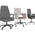 Modern Ergonomic Office Chairs With Adjustable Wheels Different Styles And Comfortable Seats 3d model