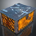Industrial Equipment Hazardous Material Storage Container With Biohazard Symbol Metal Latches And Yellow Black Stripes