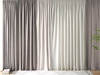 Nordic curtain gauze curtain 3d model