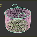Golden Circular Metal Wire Storage Basket With Dual Handles For Home Organization