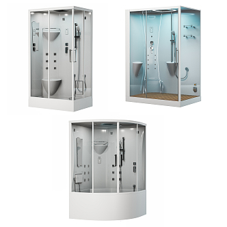 Modern shower room intelligent shower cubicle combination 3d model