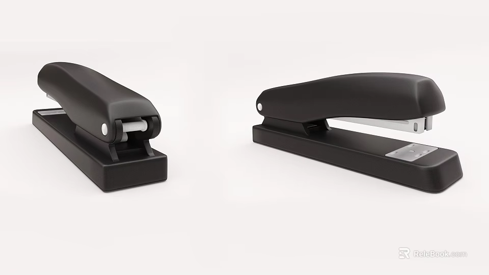 Two Black Modern Desktop Staplers With Sleek Design And Durable Build 3d model