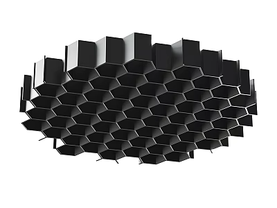 Black Hexagonal Module Structured Modern Ceiling Pendant Light Geometric Design Fixture 3d model