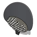 Modern Table Lamp With Circular Perforated Shade And Black Stand Design 3d model