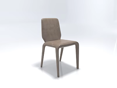 Contemporary Single Chair With Light Brown Leather And Sleek Legs Design 3d model