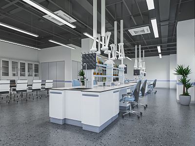 Modern Laboratory Chemistry Laboratory Cabinet Laboratory Equipment Office Desk Chair Office Cabinet Chemical Instruments 3d model