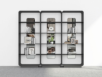 Bookshelf Ornaments Storage Rack Decorative Rack Bookshelf Combination Display Rack Bookshelf Shelf 3d model