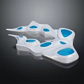 Cartoon Scene With White Irregular Shapes And Multiple Blue Circular Areas