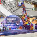 Ocean Themed Floral Installation In Mall With Vibrant Colors