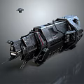 Futuristic Sci Fi Mechanical Vehicle With Small Aircraft And Metallic Details