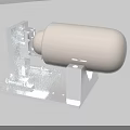 Industrial Equipment With Metal Frame And White Cylindrical Component On Base Platform