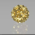 Golden Geometric Furniture Decorative Sculpture With Hollow Patterns And Artistic Design