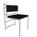Black Metal Frame Leisure Chair With Foldable Design And Multi Angle Views 3d model