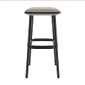 Modern Bar Stools With Black Metal Legs And Upholstered Seats For Kitchen