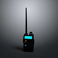 Black Walkie Talkie With Long Antenna Blue Screen And Colored Buttons