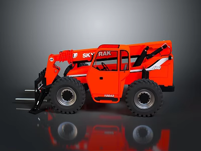 Orange SKY TRAK Telehandler With Extendable Boom And Large Tires 3d model
