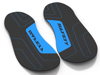 Safety Insoles With Black And Blue Design For Foot Comfort And Support 3d model