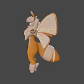 Cute Orange Game Movie Character With Big Eyes White Fur And Transparent Wings