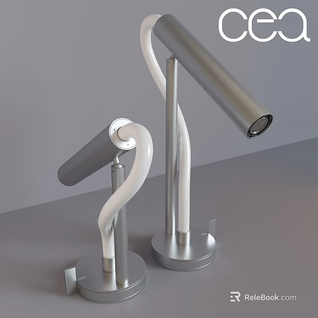 Modern Kitchen Faucet with Sleek Stainless Steel Curved Design and Chrome Finish 3d model 