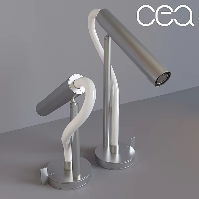 Modern Kitchen Faucet with Sleek Stainless Steel Curved Design and Chrome Finish 3d model