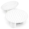 Modern Black And Light Wooden Tables With Round Tabletop And Cylindrical Legs