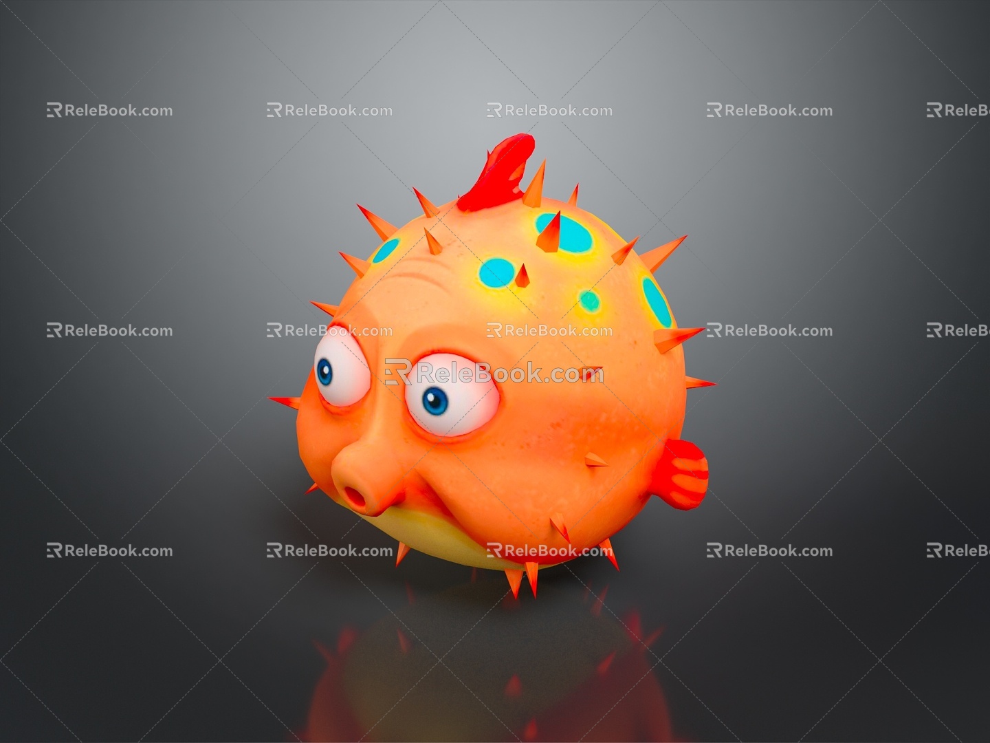 Puffer Dolphin Cartoon Puffer Dolphin Cartoon Puffer Sashimi Puffer Fish Freshwater Fish Puffer Fish 3d model